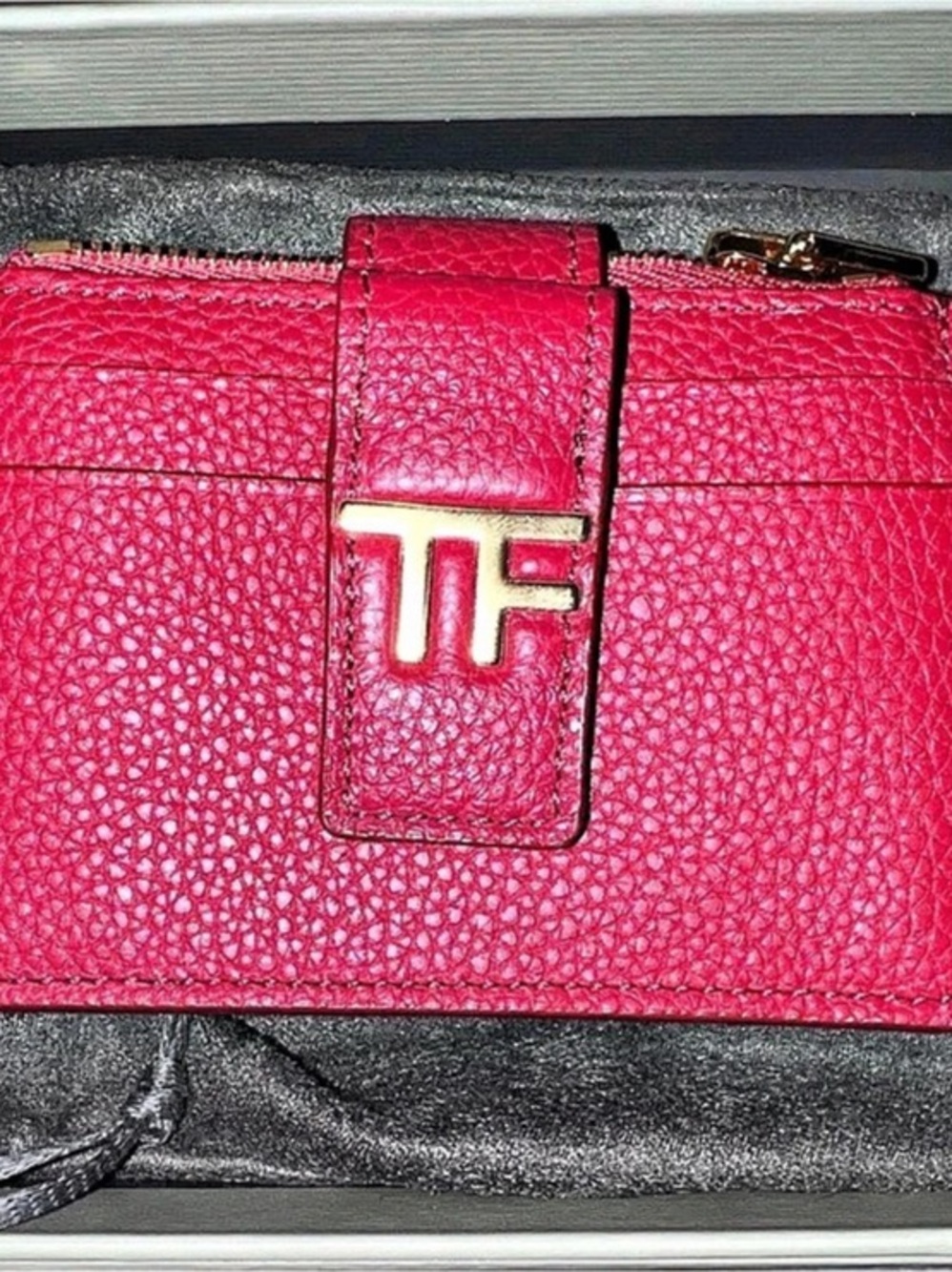 Tom Ford Red Pebbled Leather Wallet / Cardholder